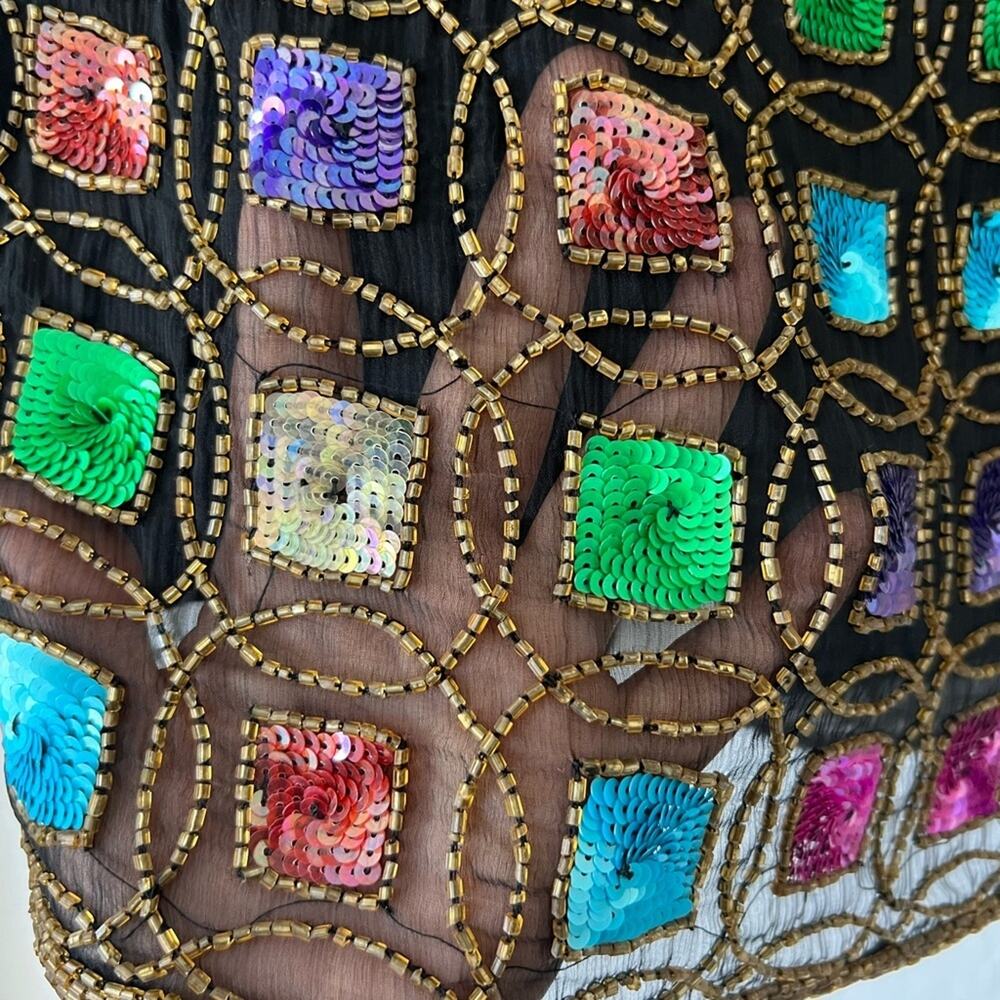 Vintage Jewel Queen Mini Skirt Size 10 100%Silk - Picture 4 of 11